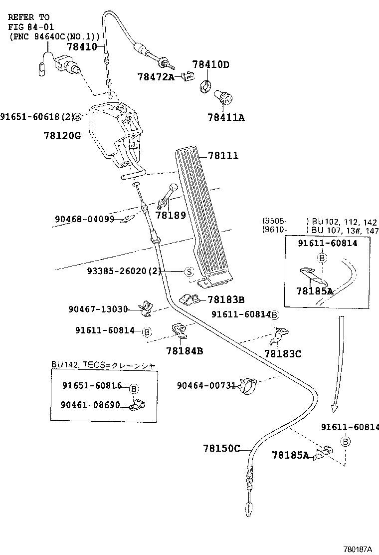 78183-37220 CLAMP, ACCELERATOR CONTROL CABLE product image