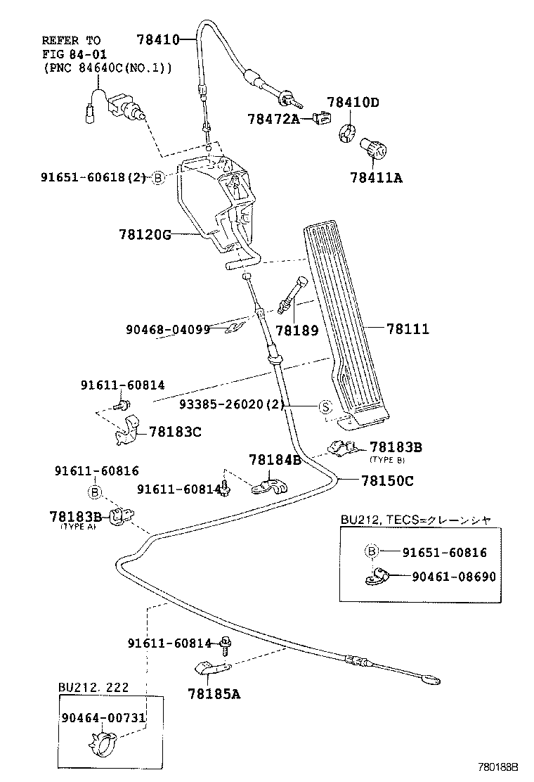 78183-37220 CLAMP, ACCELERATOR CONTROL CABLE product image