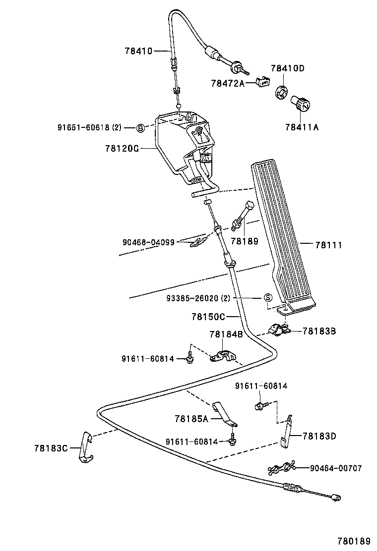 78183-37220 CLAMP, ACCELERATOR CONTROL CABLE product image