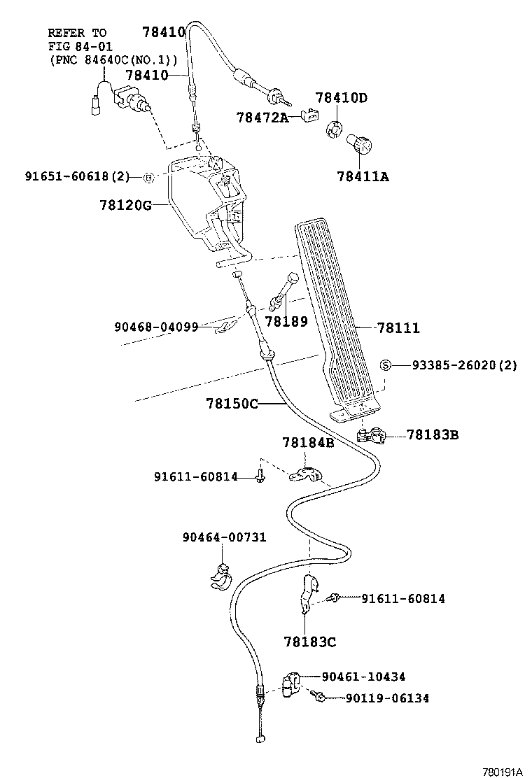 78183-37220 CLAMP, ACCELERATOR CONTROL CABLE product image