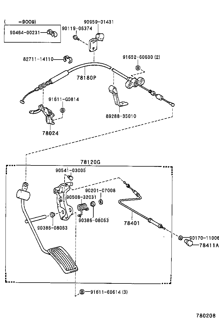 78180-89162 CABLE ASSY, ACCELERATOR CONTROL product image