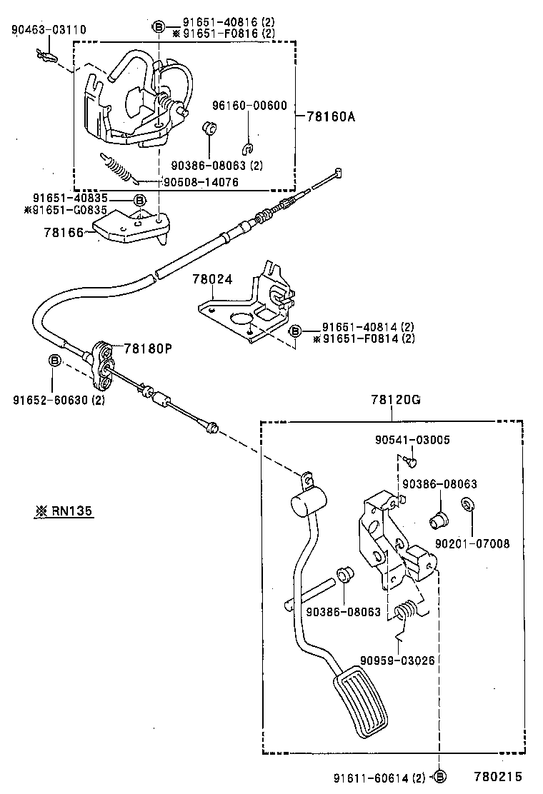 78180-89161 CABLE ASSY, ACCELERATOR CONTROL product image