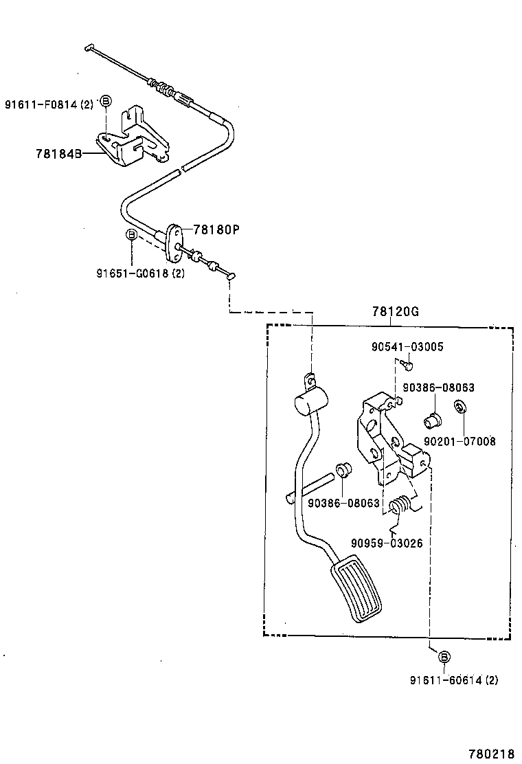 78472-35010 SUPPORT, THROTTLE CONTROL CABLE product image