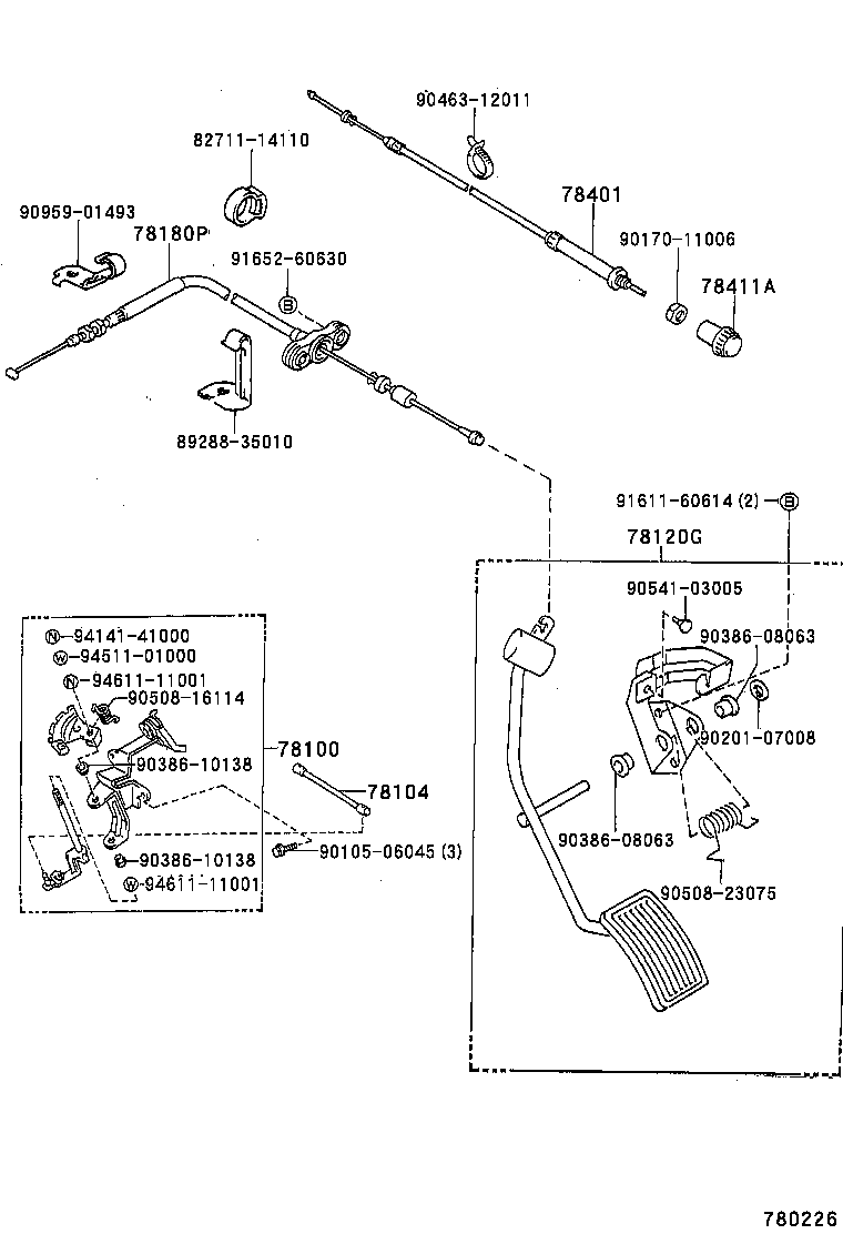 78472-35010 SUPPORT, THROTTLE CONTROL CABLE product image