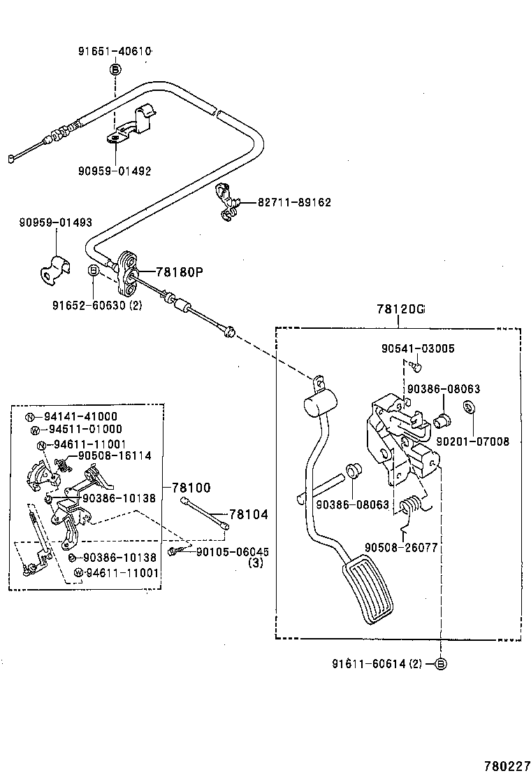 78472-35010 SUPPORT, THROTTLE CONTROL CABLE product image