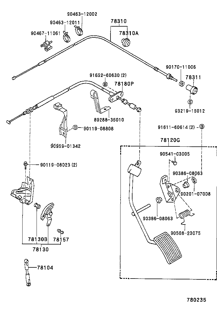 78310-89115 CABLE ASSY, CHOKE product image