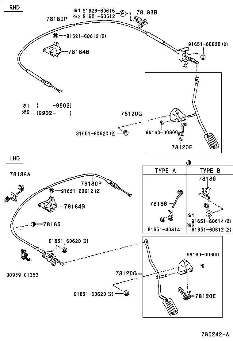 78180-10620 CABLE ASSY, ACCELERATOR CONTROL product image