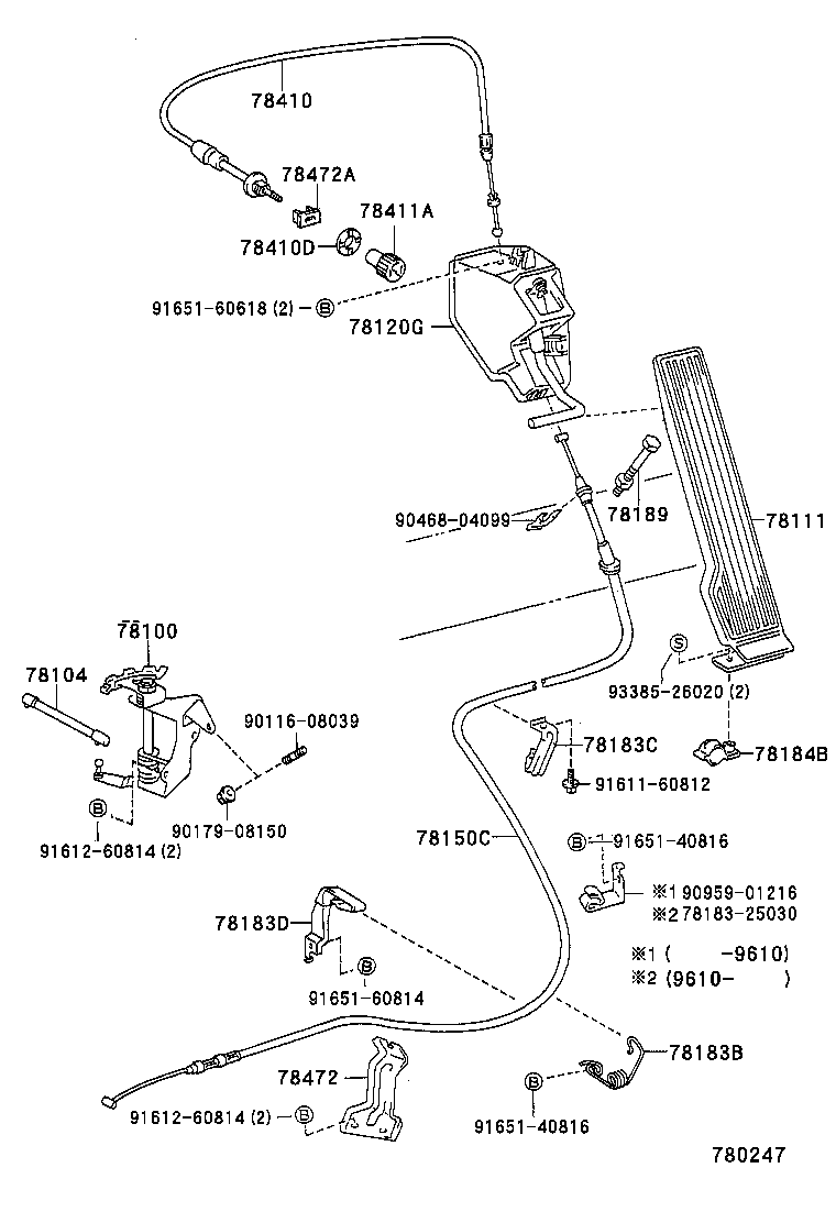78183-95406 BRACKET, ACCELERATOR CONTROL CABLE product image
