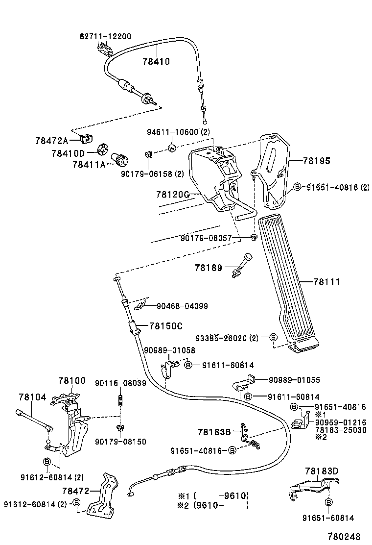 78183-95406 BRACKET, ACCELERATOR CONTROL CABLE product image