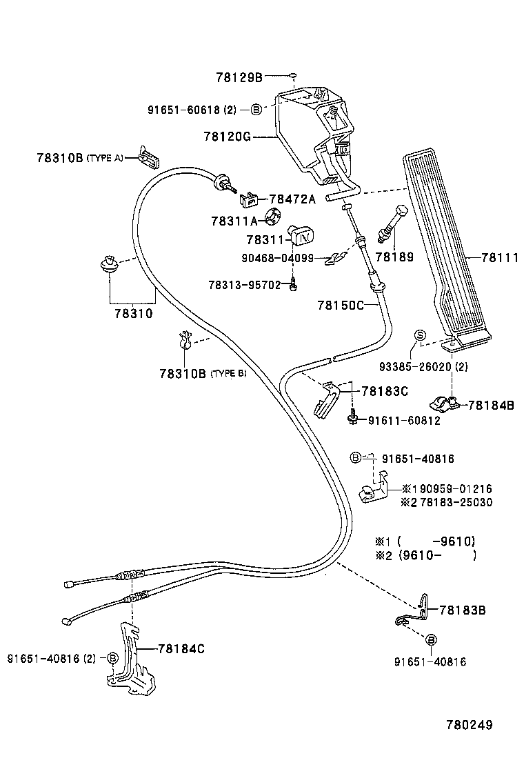 78183-95406 BRACKET, ACCELERATOR CONTROL CABLE product image