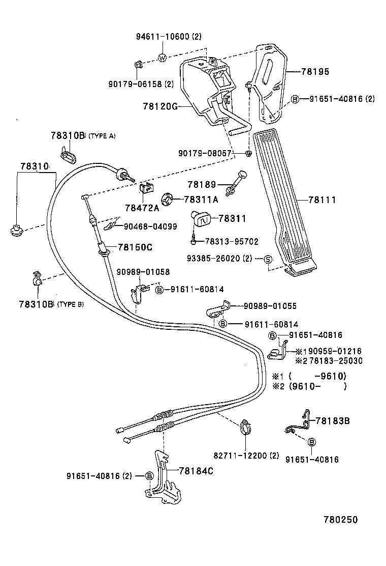 78183-95406 BRACKET, ACCELERATOR CONTROL CABLE product image