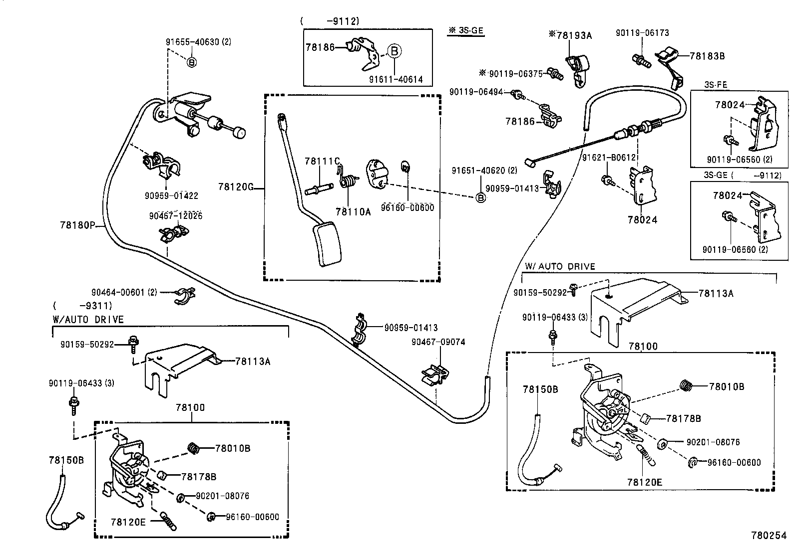 78024-17010 BRACKET SUB-ASSY, ACCELERATOR CONTROL CABLE product image