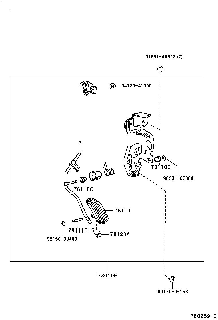 90959-03098 SPRING (FOR ACCELERATOR PEDAL ROD) product image