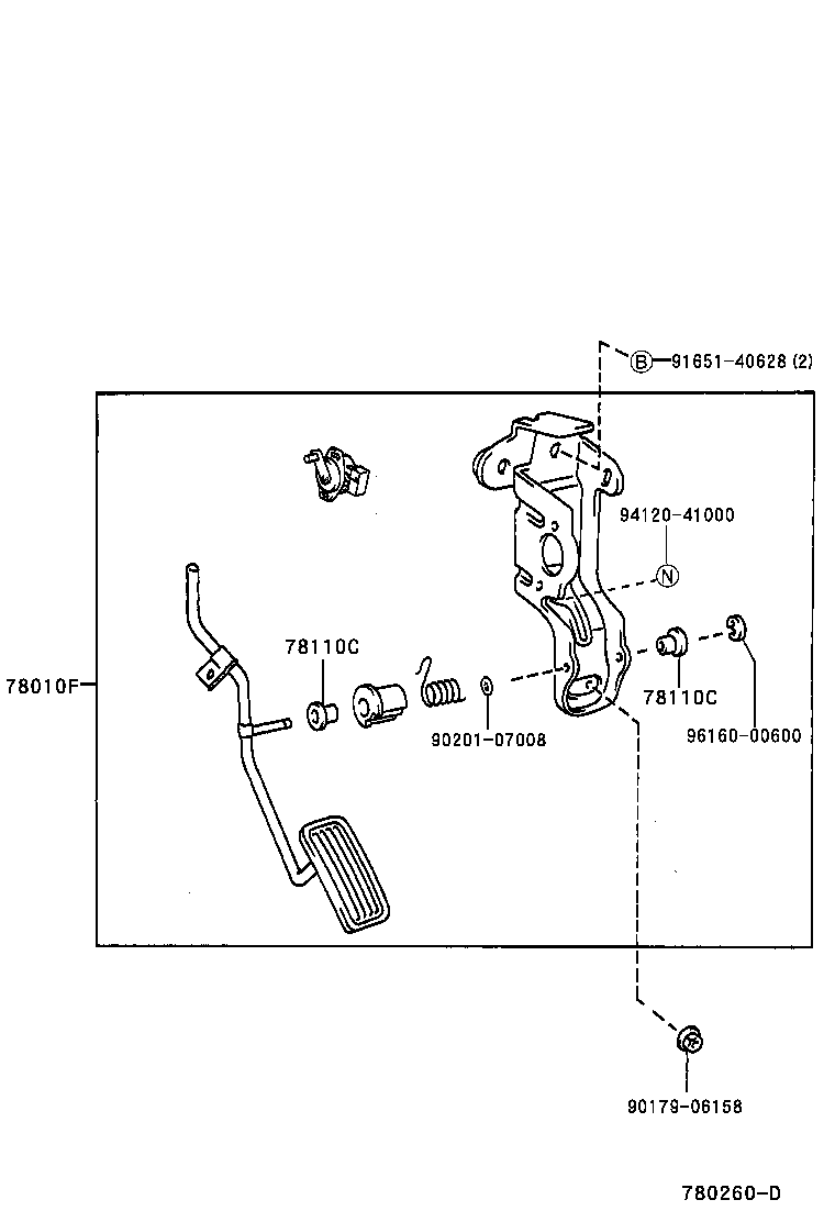 90959-03098 SPRING (FOR ACCELERATOR PEDAL ROD) product image