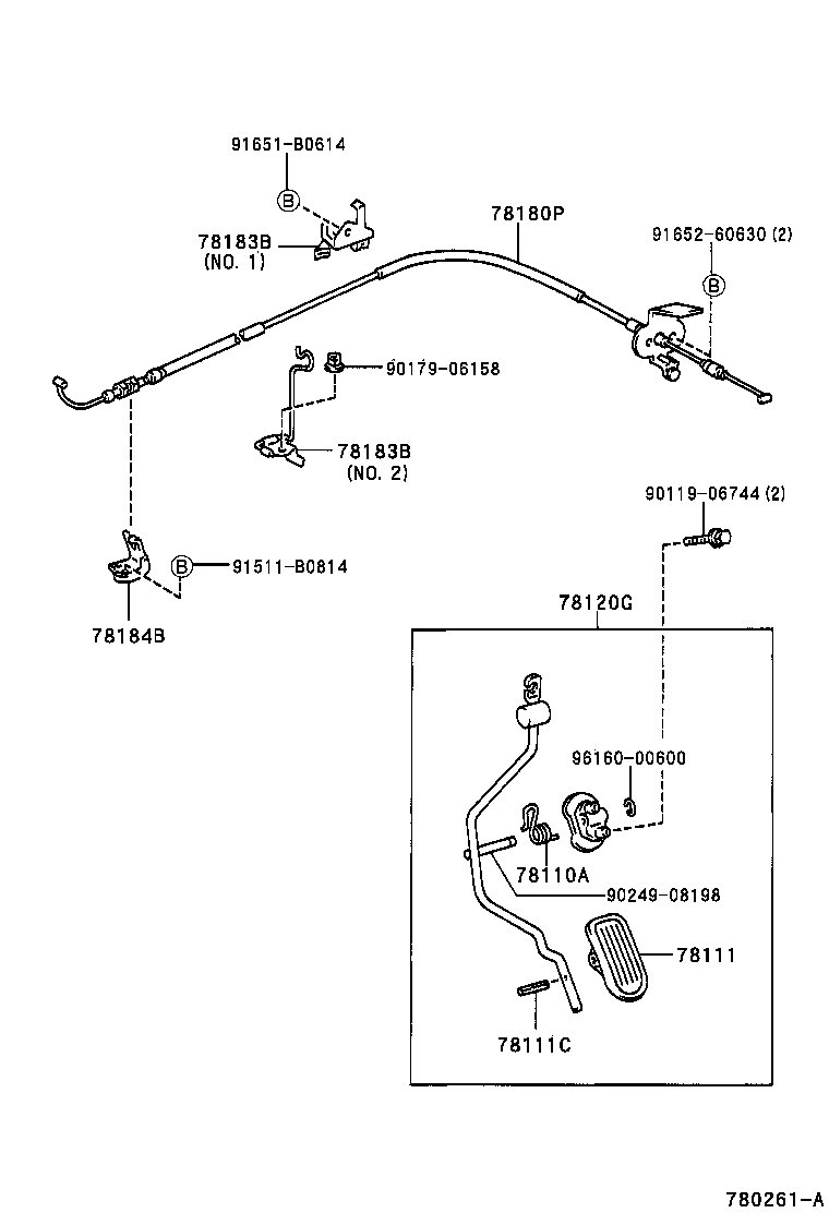 78180-21080 CABLE ASSY, ACCELERATOR CONTROL product image