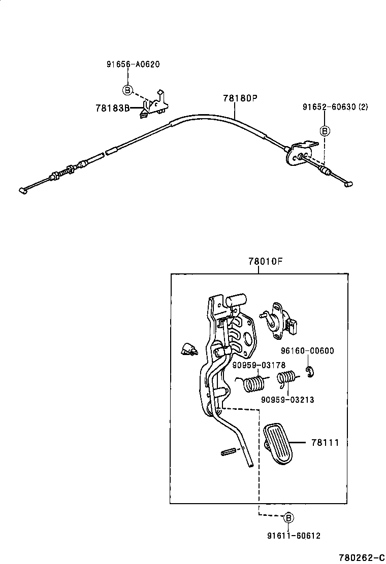 78180-21080 CABLE ASSY, ACCELERATOR CONTROL product image
