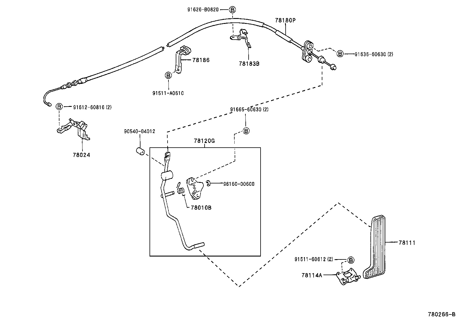78183-30170 CLAMP, ACCELERATOR CONTROL CABLE product image