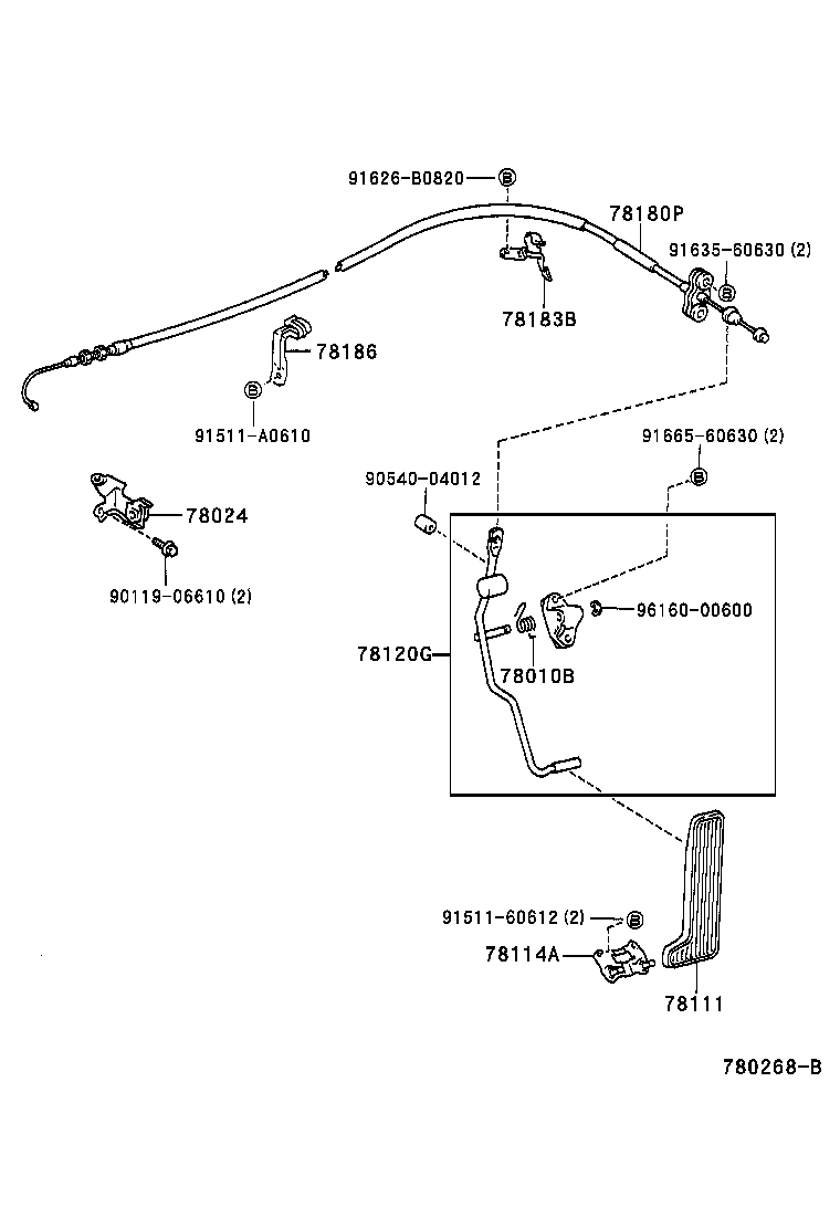 78183-30170 CLAMP, ACCELERATOR CONTROL CABLE product image