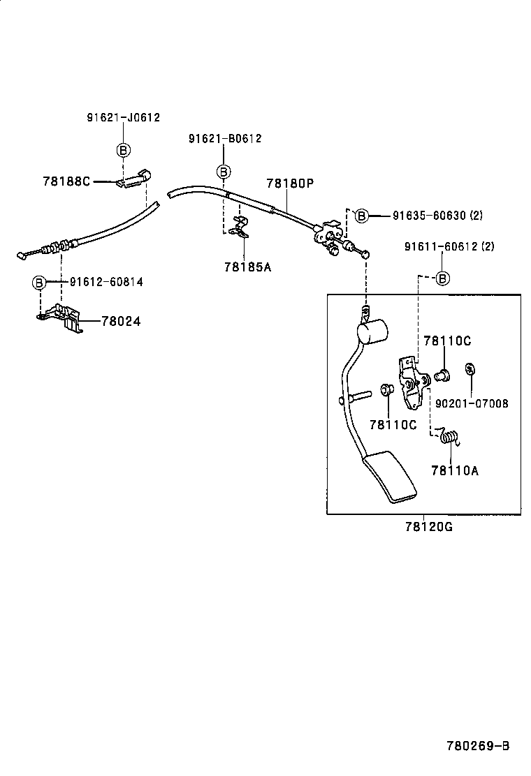 78120-35190 ROD ASSY, ACCELERATOR PEDAL product image