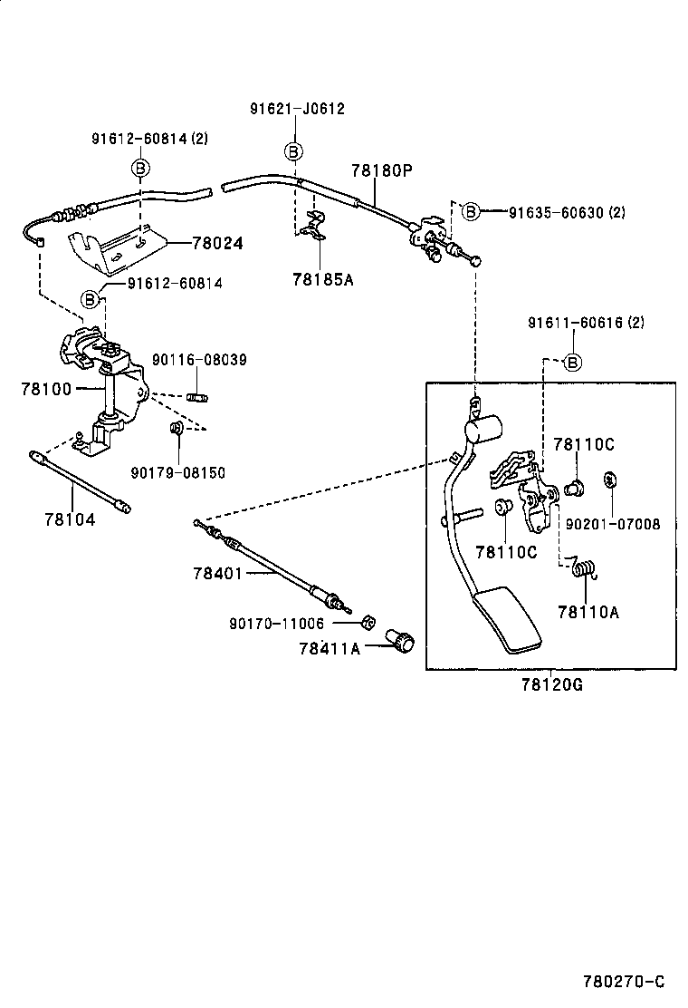 78120-35190 ROD ASSY, ACCELERATOR PEDAL product image