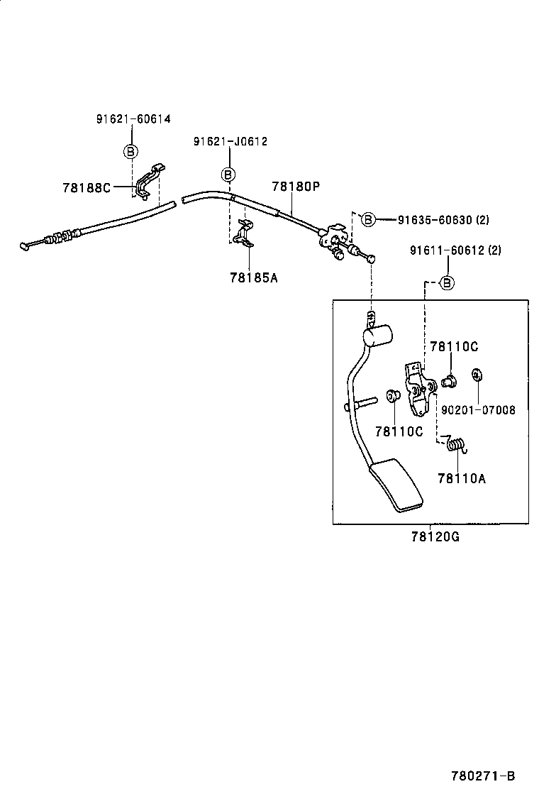 78120-35190 ROD ASSY, ACCELERATOR PEDAL product image