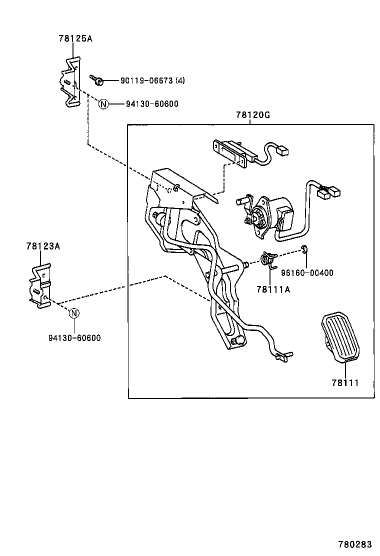78123-42010 REINFORCEMENT, ACCELERATOR PEDAL ROD product image