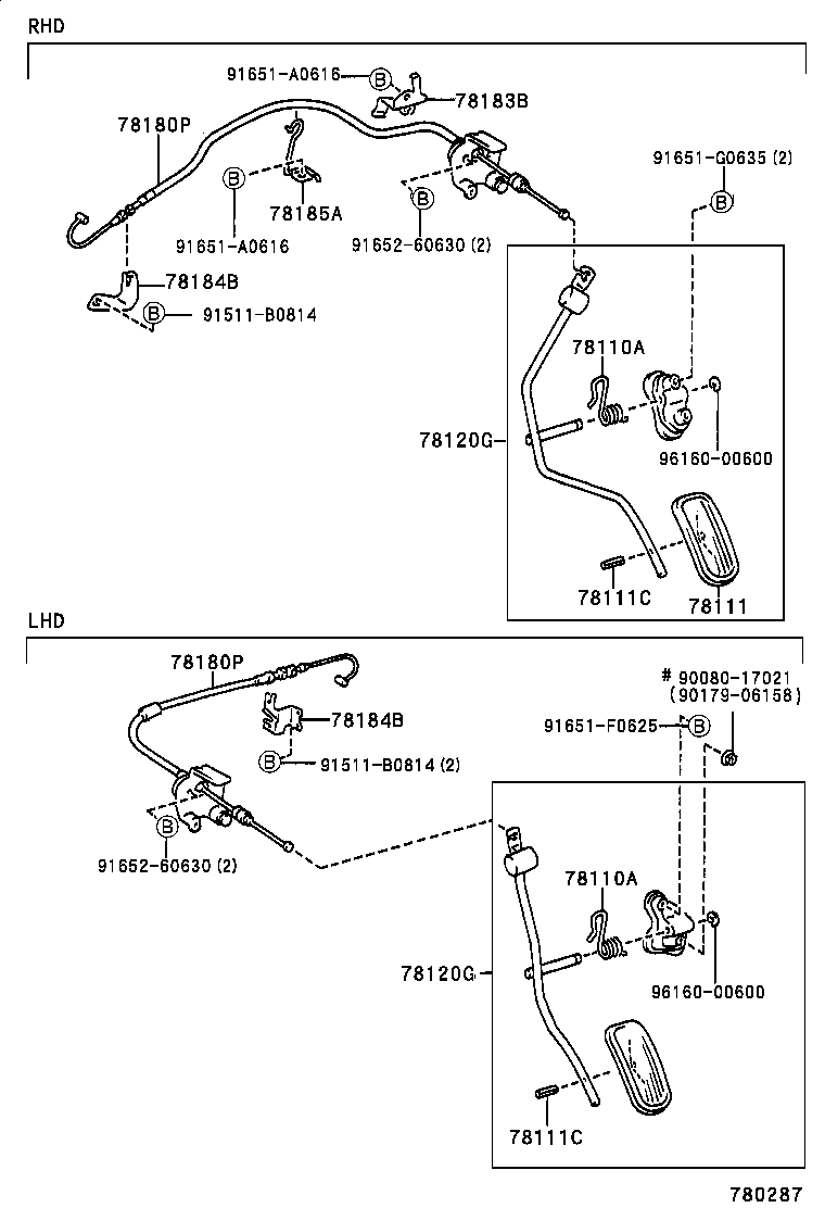 78180-05130 CABLE ASSY, ACCELERATOR CONTROL product image