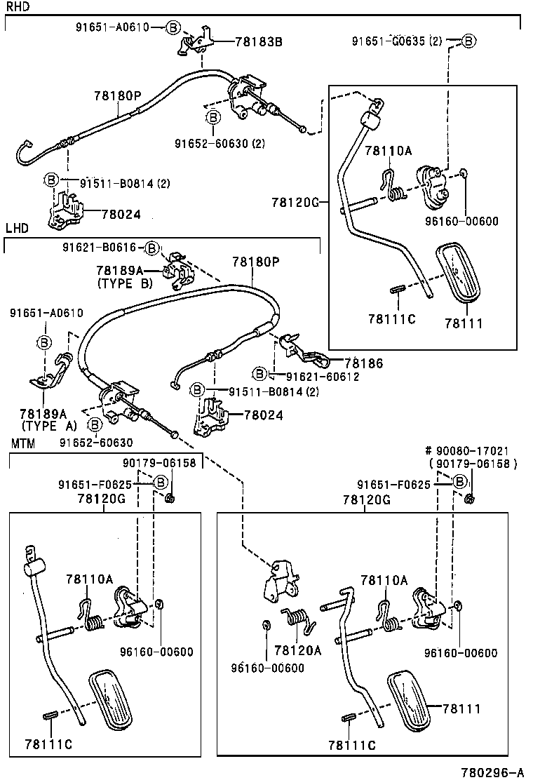 78183-21010 CLAMP, ACCELERATOR CONTROL CABLE product image