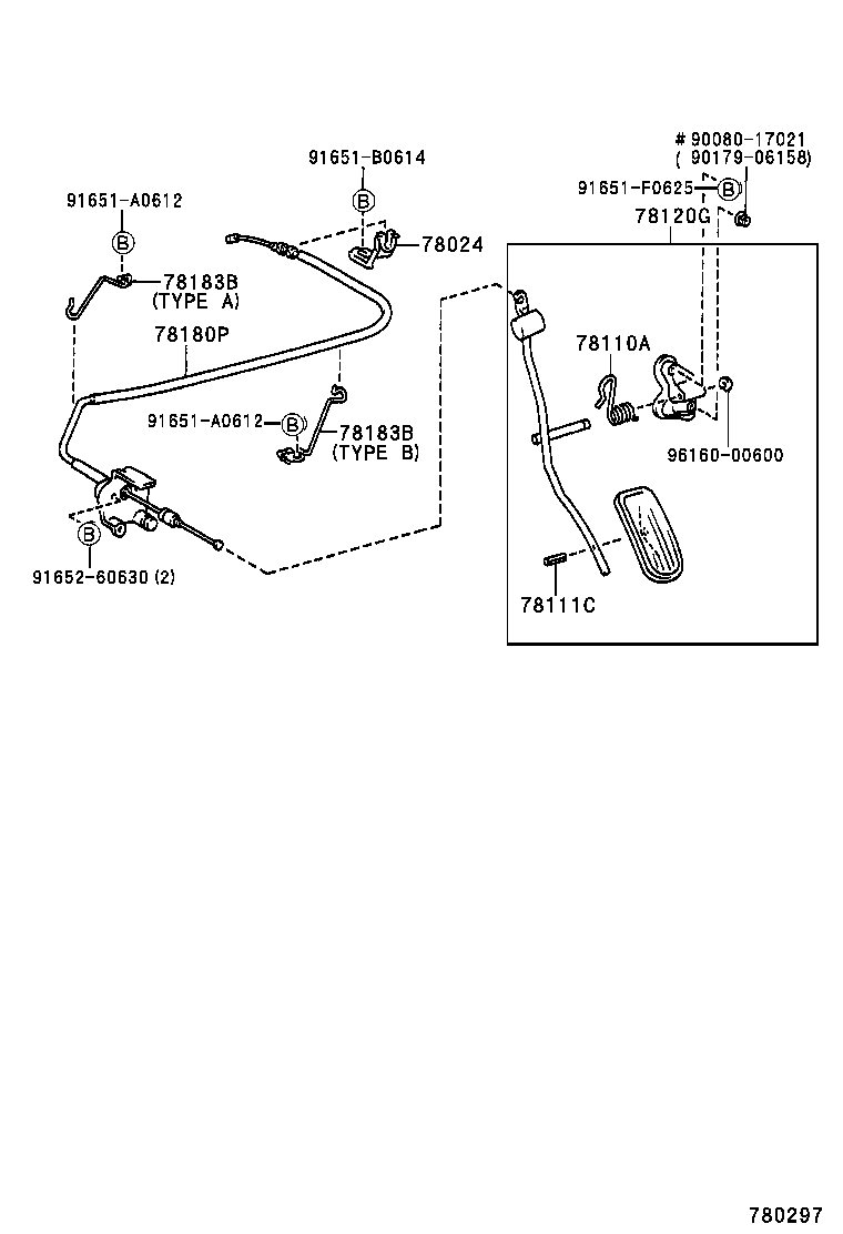 78180-05130 CABLE ASSY, ACCELERATOR CONTROL product image