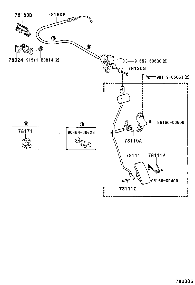 78180-06090 CABLE ASSY, ACCELERATOR CONTROL product image