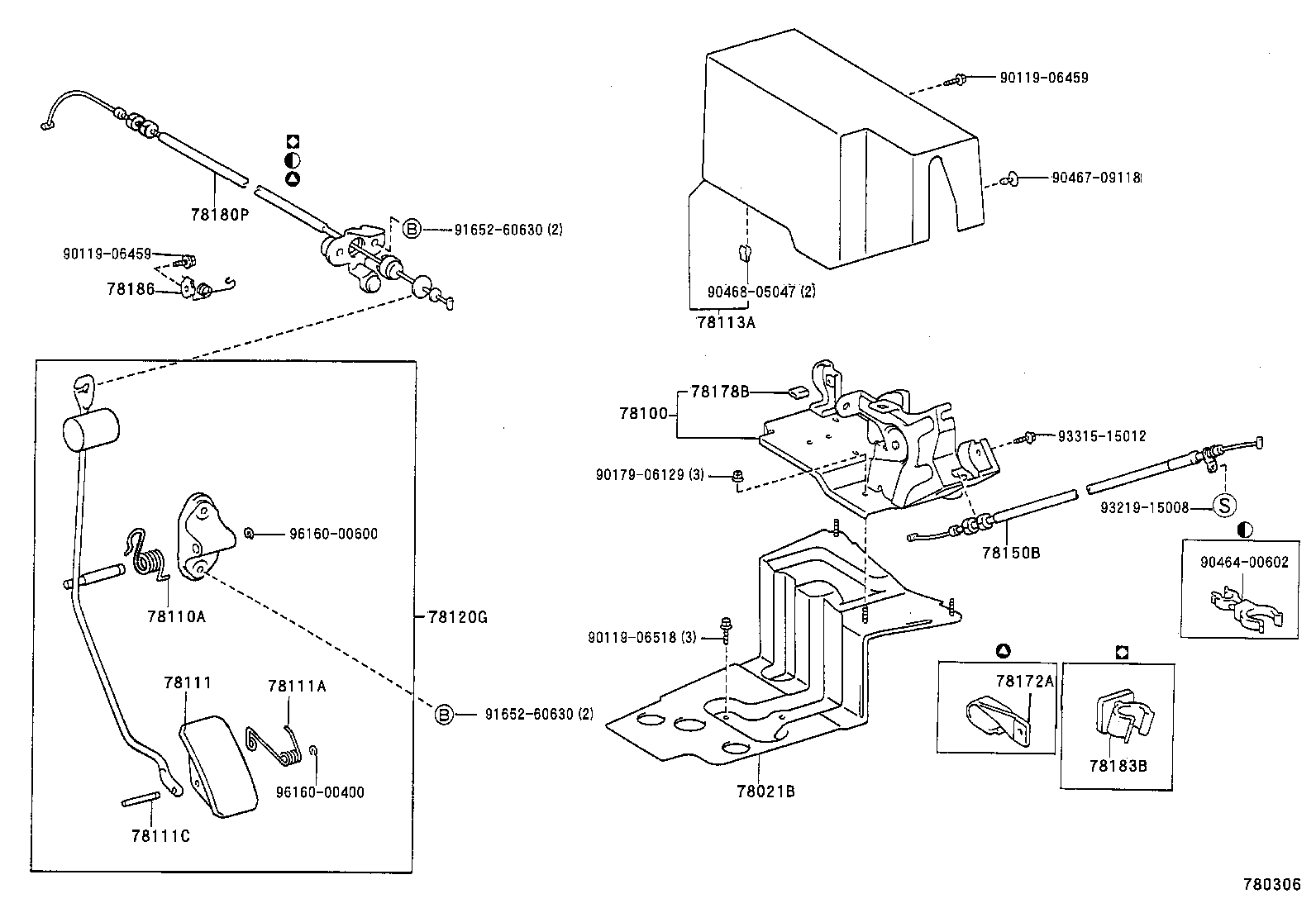 78024-06030 BRACKET SUB-ASSY, ACCELERATOR CONTROL CABLE product image