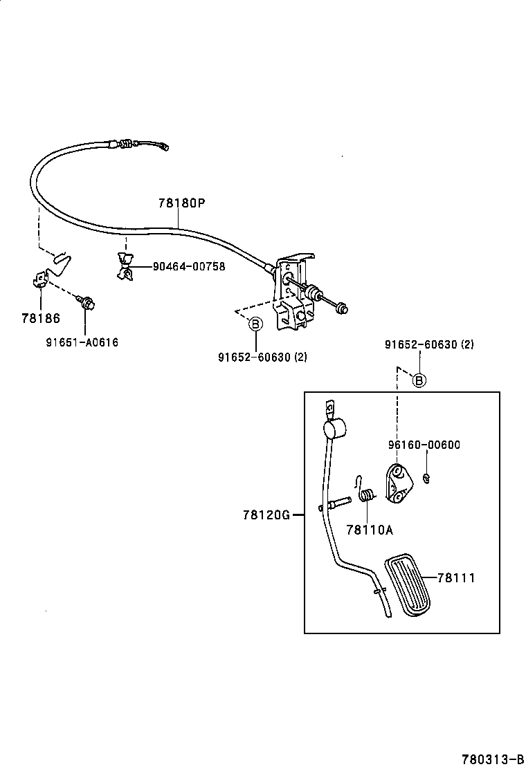 Toyota 78120-48020 ROD ASSY, ACCELERATOR PEDAL