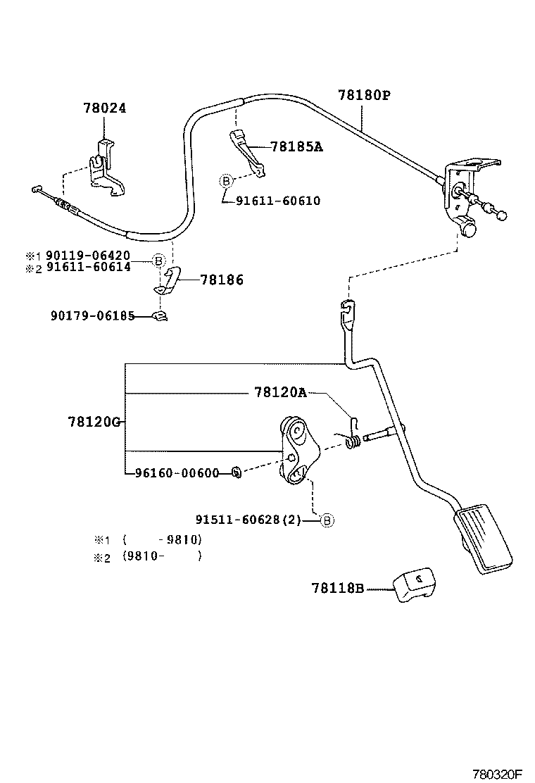 78150-60040 CABLE ASSY, ACCELERATOR CONTROL product image