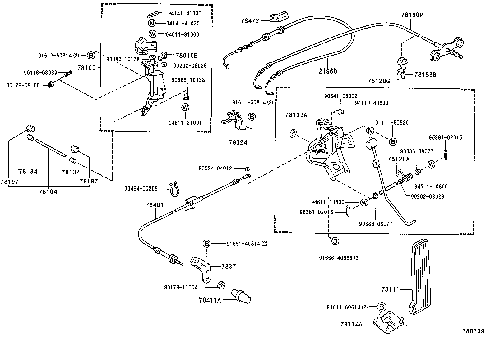 78024-30101 BRACKET SUB-ASSY, ACCELERATOR CONTROL CABLE product image