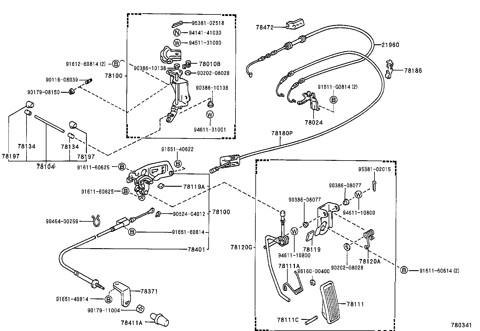 78024-30101 BRACKET SUB-ASSY, ACCELERATOR CONTROL CABLE product image