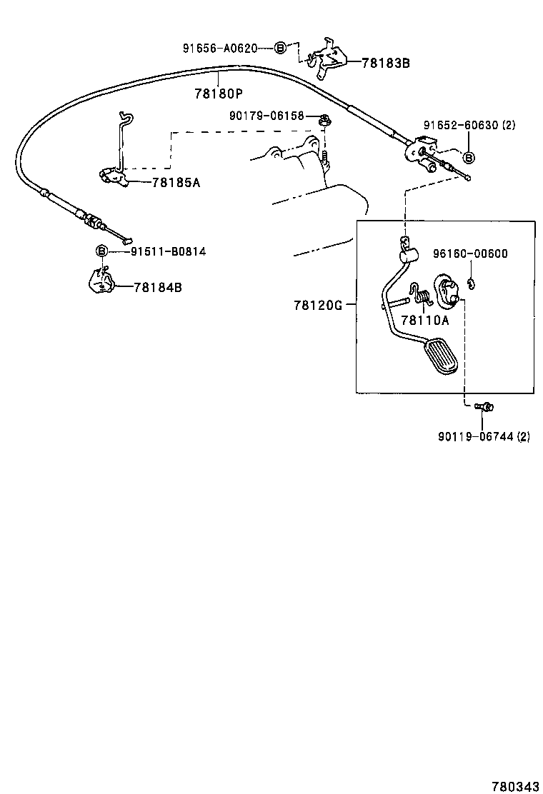 78180-21032 CABLE ASSY, ACCELERATOR CONTROL product image