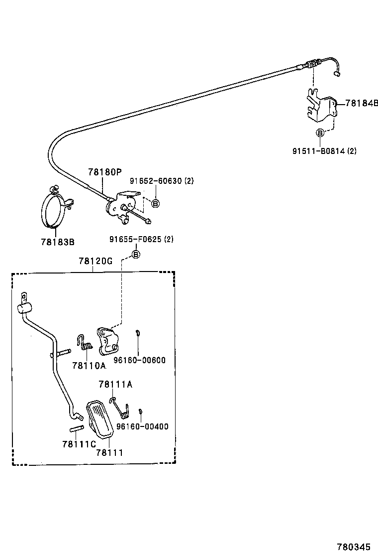 78180-2B780 CABLE ASSY, ACCELERATOR CONTROL product image
