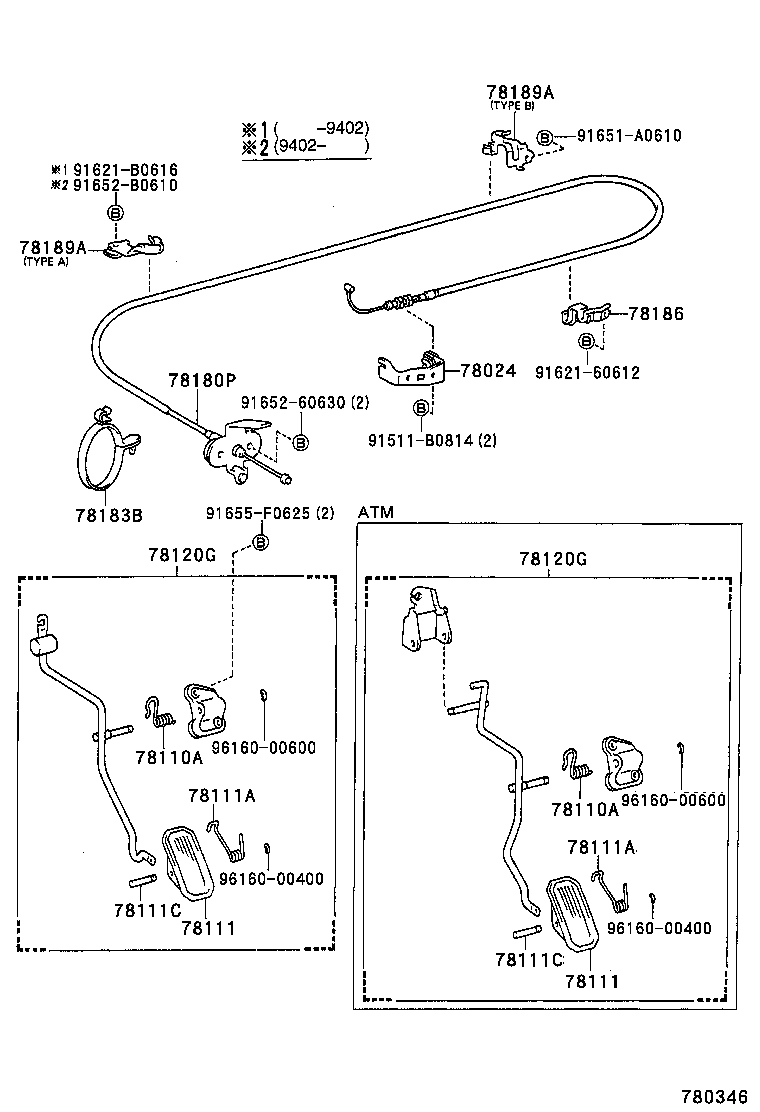 78180-2B780 CABLE ASSY, ACCELERATOR CONTROL product image