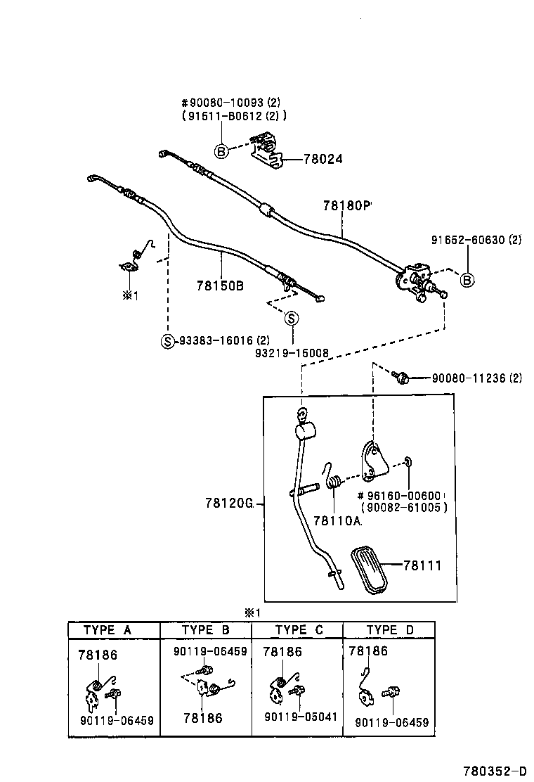 Toyota 78180-06140 CABLE ASSY, ACCELERATOR CONTROL