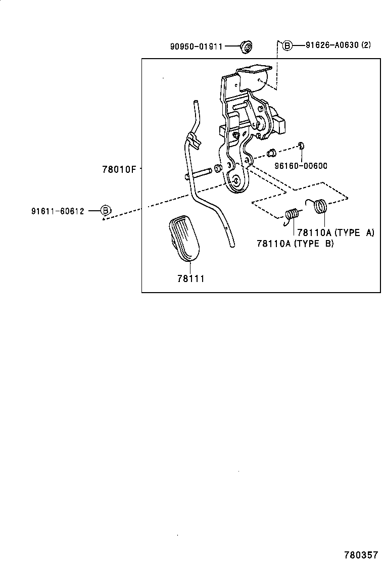 78180-21032 CABLE ASSY, ACCELERATOR CONTROL product image