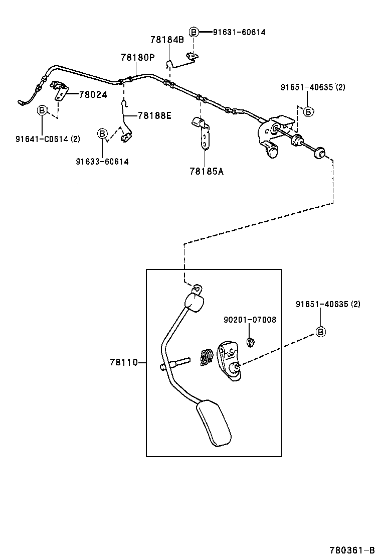 78010-32010 ROD ASSY, ACCELERATOR PEDAL product image