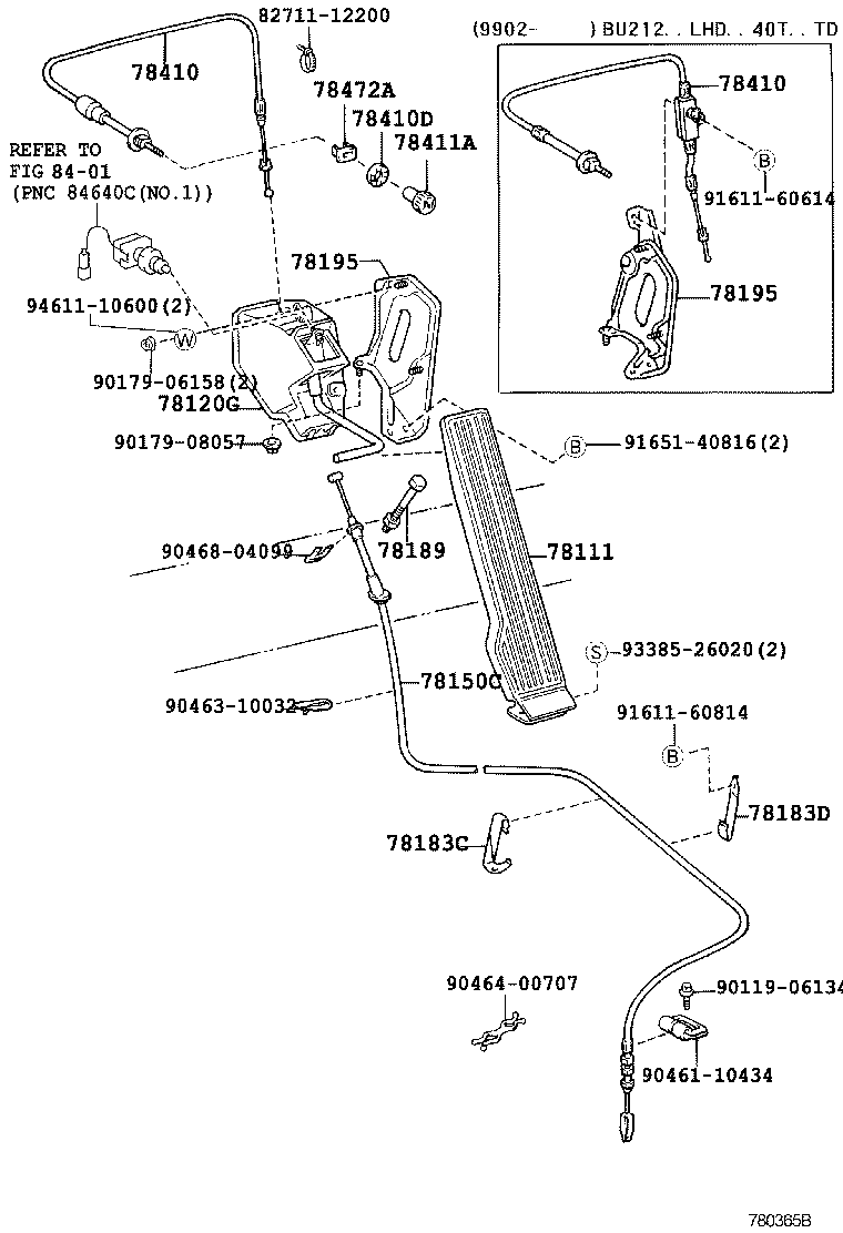 78183-37030 BRACKET, ACCELERATOR CONTROL CABLE product image