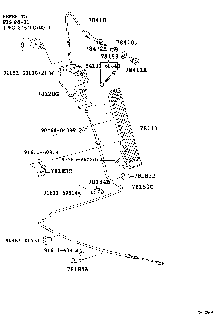 78183-37030 BRACKET, ACCELERATOR CONTROL CABLE product image