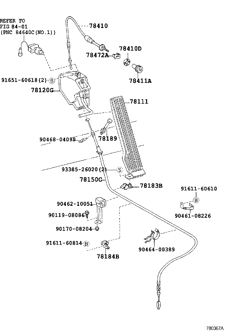 78183-37030 BRACKET, ACCELERATOR CONTROL CABLE product image