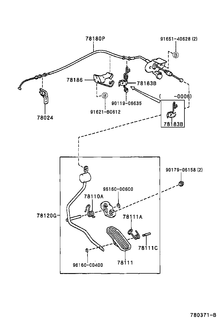 78010-44060 PEDAL ASSY, ACCELERATOR product image