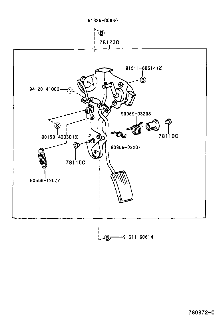 78189-35010 SUPPORT, ACCELERATOR CONTROL CABLE, NO.2 product image