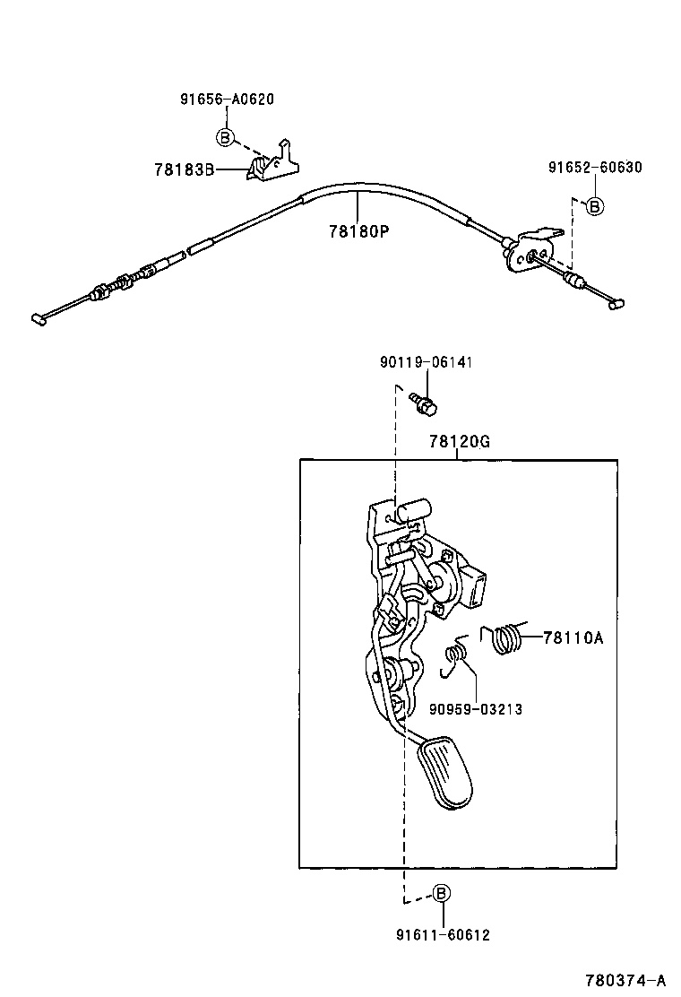 78183-20240 CLAMP, ACCELERATOR CONTROL CABLE, NO.2 product image