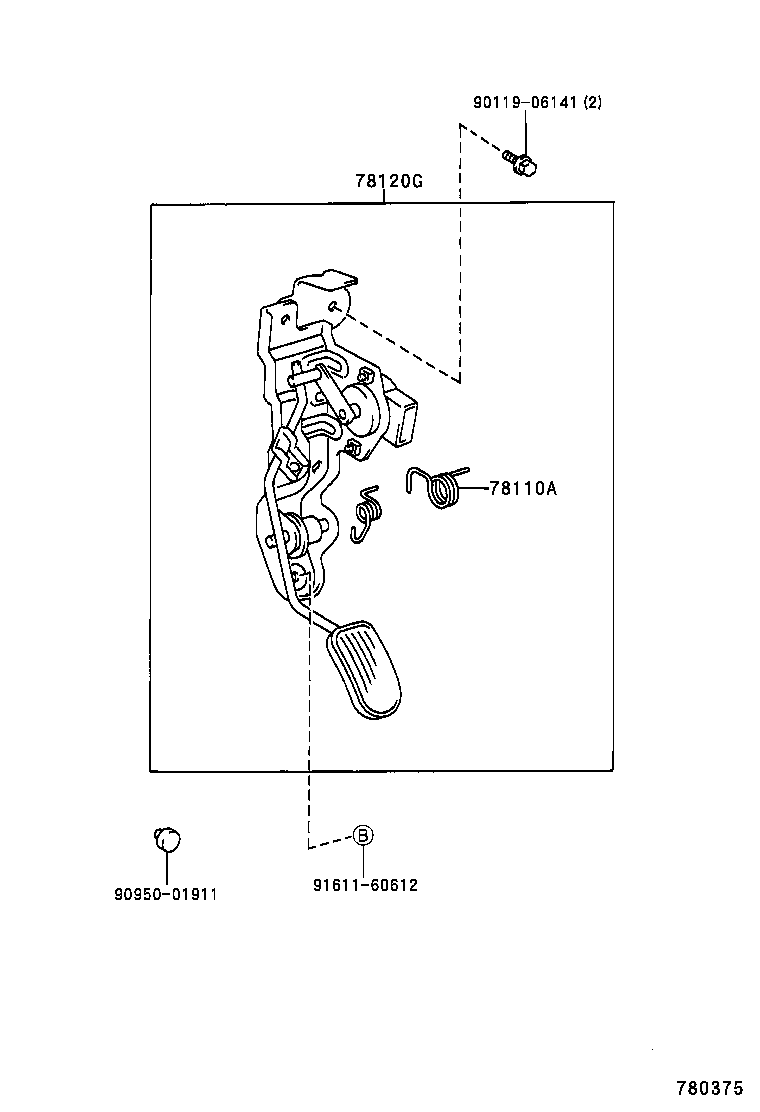 78183-20240 CLAMP, ACCELERATOR CONTROL CABLE, NO.2 product image