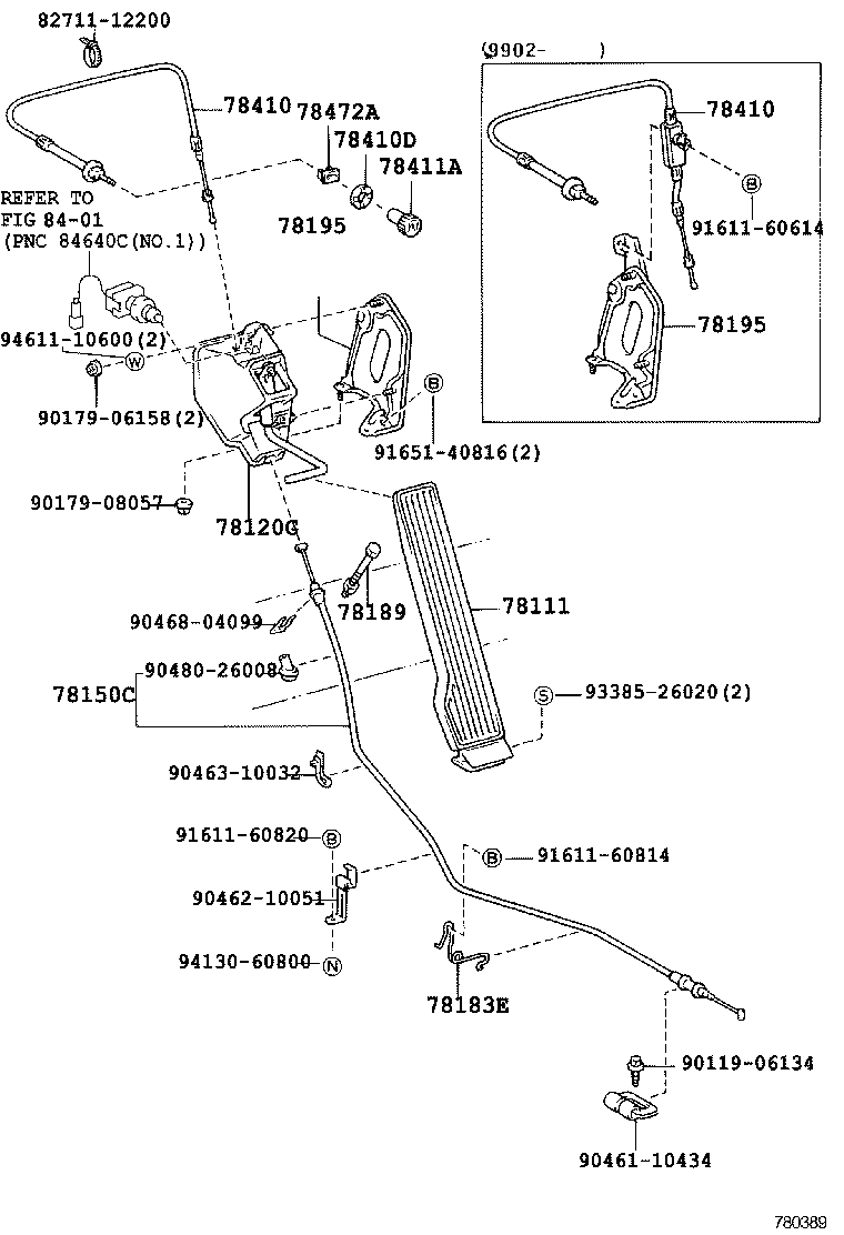 78183-37030 BRACKET, ACCELERATOR CONTROL CABLE product image