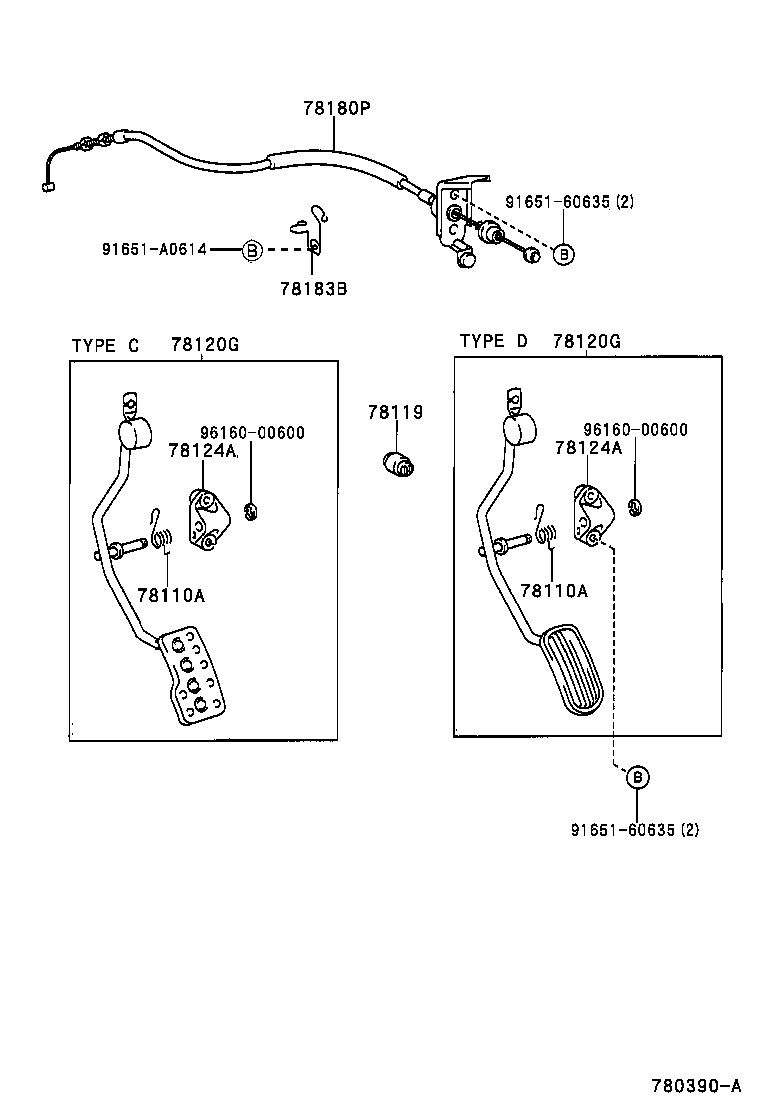 78184-53010 BRACKET, ACCELERATOR CONTROL CABLE product image